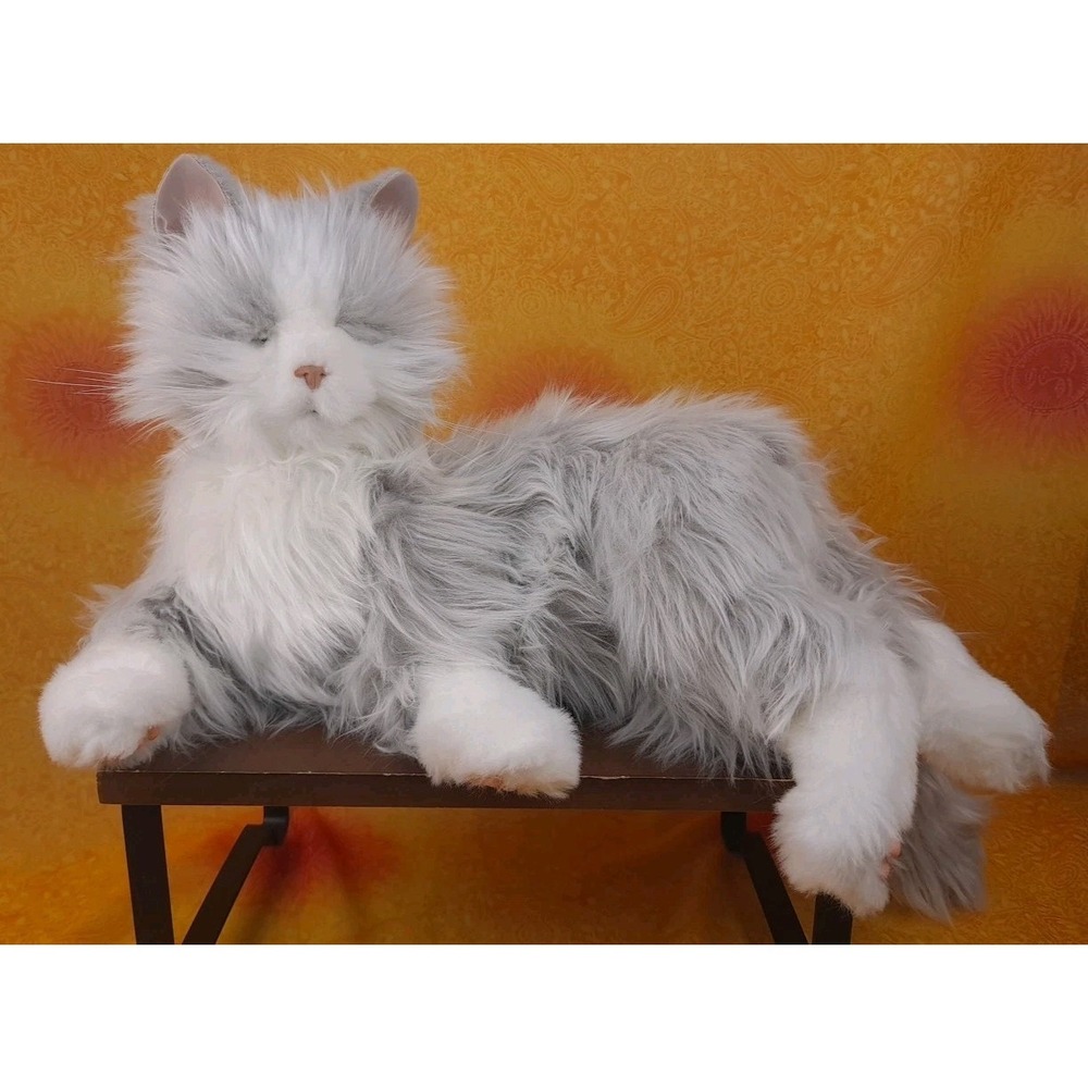 Joy for All A7594 Interactive Companion Cat Pet - Silver with White Mitts Works